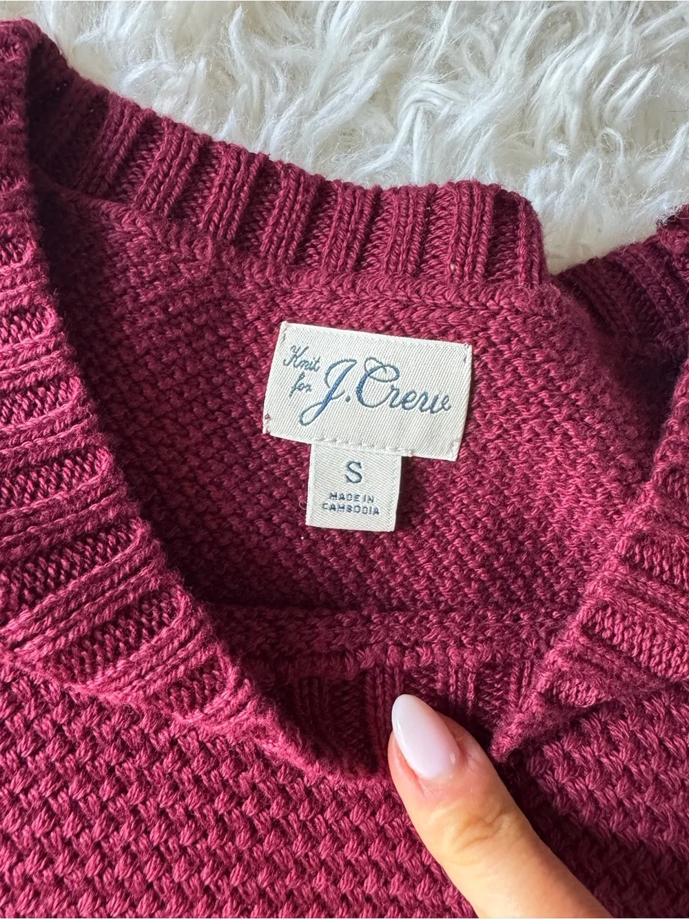 J. Crew Men's Crewneck Sweater in Burgundy Wine